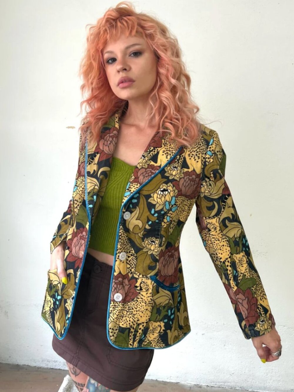 Classic Rock Couture Wild Cherry Corduroy Blazer Sz M